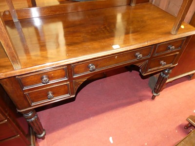 Lot 1221 - A mid-Victorian mahogany round cornered ledge...