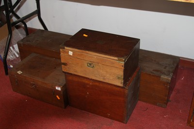 Lot 72 - A large late 19th century oak and brass bound...