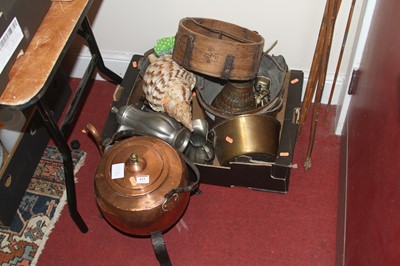 Lot 613 - A large 19th century copper range kettle on...