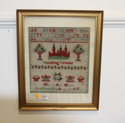 Lot 631 - A Victorian woolwork alphabet and picture...