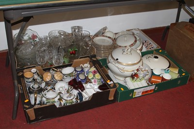 Lot 637 - Four boxes of miscellaneous china and glass...