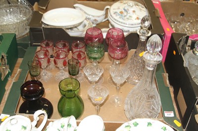 Lot 643 - A box of miscellaneous glassware to include...