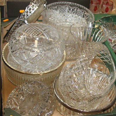 Lot 647 - A box of miscellaneous mainly cut glass ware...