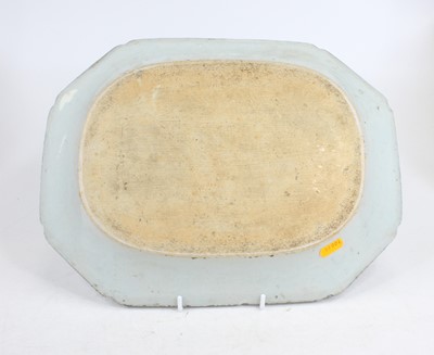 Lot 82 - A Chinese export blue & white meat plate of...