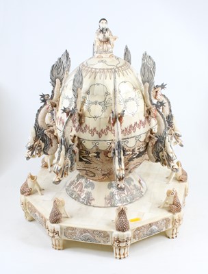 Lot 85 - A large Chinese composite table centrepiece in...