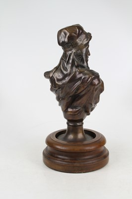 Lot 93 - A cast bronze head and shoulders portrait bust...