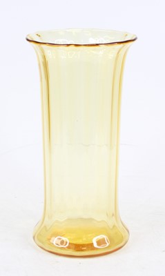 Lot 101 - A Stuart yellow glass sleeve vase having a...