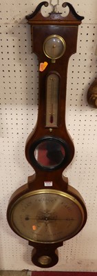 Lot 1116 - A 19th century mahogany four dial wheel barometer