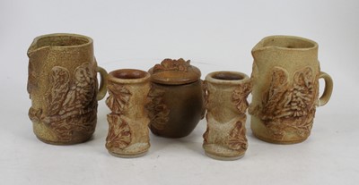 Lot 129 - A pair of Bernard Rooke studio pottery jugs,...