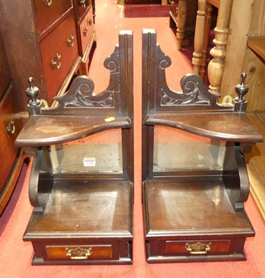 Lot 1234 - A pair of late Victorian walnut dressing table...