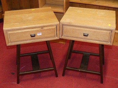 Lot 1237 - A pair of contemporary limed oak and anodised...