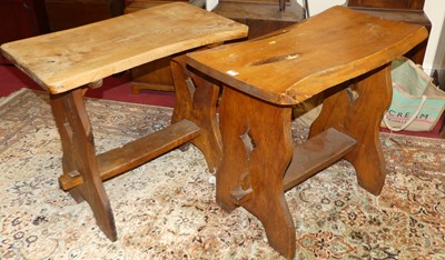 Lot 1270 - A pair of contemporary stained elm side tables,...