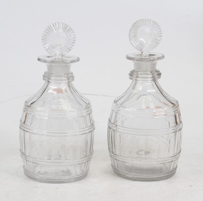Lot 143 - A pair of 19th century cut glass spirit...