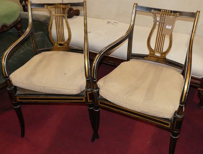 Lot 1318 - A pair of probably circa 1900 black painted...