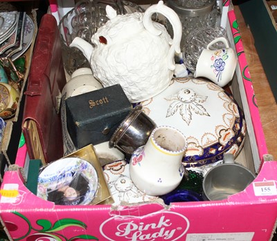 Lot 155 - A box of miscellaneous items to include silver...