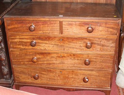 Lot 1329 - A mid-19th century mahogany squarefront chest,...