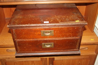 Lot 1339 - A circa 1900 mahogany table-top canteen chest,...