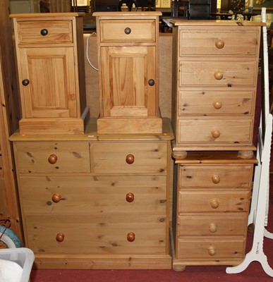 Lot 1343 - Modern pine bedroom furniture to include; a...