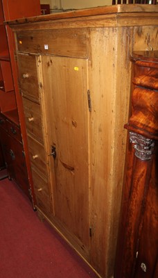 Lot 1348 - A rustic reclaimed pine single door pantry...