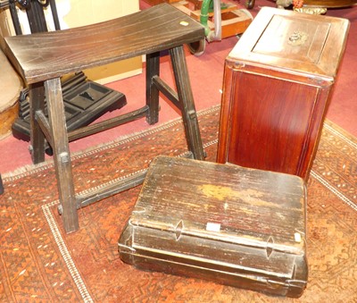 Lot 1355 - Chinese elm occasional furniture, to include;...