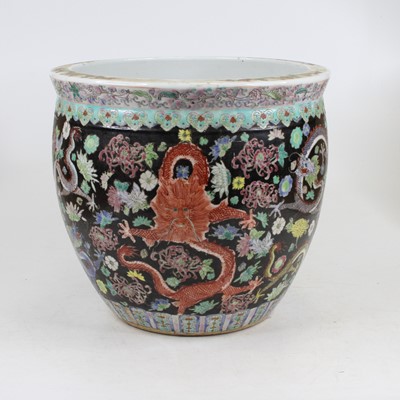 Lot 189 - A Chinese pottery jardiniere in the Famille...