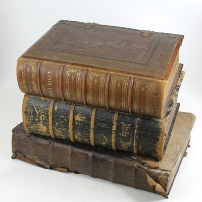 Lot 191 - A Victorian brown embossed leather bound and...
