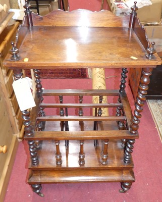 Lot 1363 - An early Victorian rosewood canterbury whatnot,...