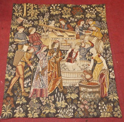 Lot 1376 - A Continental needlework tapestry wall hanging,...