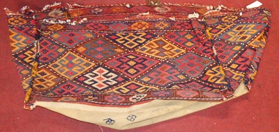 Lot 1377 - A Turkish woollen rug bag, approx 100 x 50cm