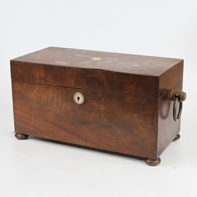 Lot 235 - A Regency mahogany tea caddy of rectangular...