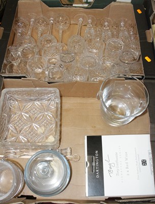 Lot 678 - Two boxes of miscellaneous glassware, to...