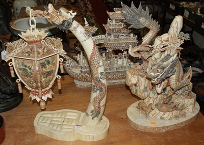 Lot 252 - A Chinese composite table centrepiece in the...