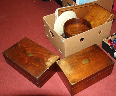 Lot 261 - A Victorian brass mounted mahogany writing...