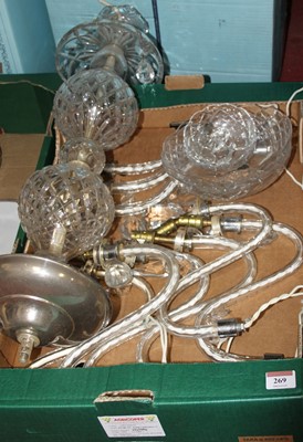 Lot 269 - A cut glass ten branch electrolier (dissembled...