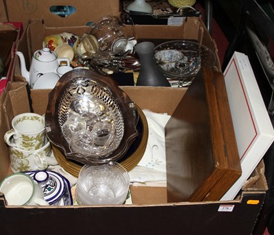 Lot 278 - Two boxes of miscellaneous items to include...