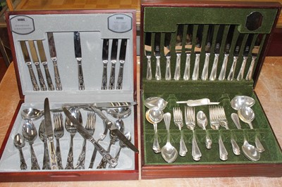 Lot 291 - A modern six-place canteen of silver plated...