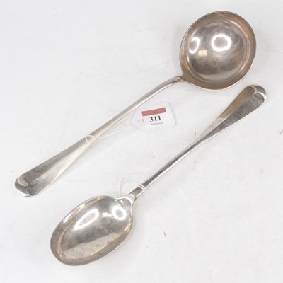 Lot 311 - A large George V silver ladle, together with a...