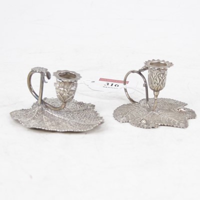 Lot 316 - A pair of George IV silver novelty miniature...