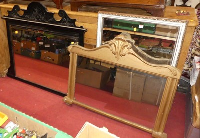 Lot 1404 - Two late Victorian over mantel mirrors, one...