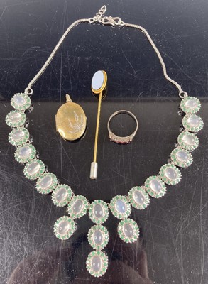 Lot 431 - Costume jewellery to include faux moonstone...