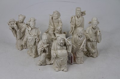 Lot 559 - A collection of eight Chinese blanc de chine...