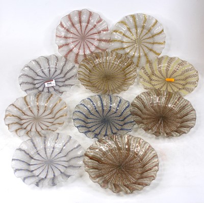 Lot 568 - A collection of ten Venetian style glass...