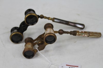 Lot 572 - Two pairs of Victorian opera glasses