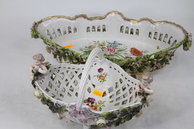 Lot 573 - A Sitzendorf floral encrusted porcelain table...