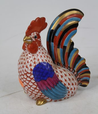 Lot 577 - A Herend porcelain model of a cockerel, height...