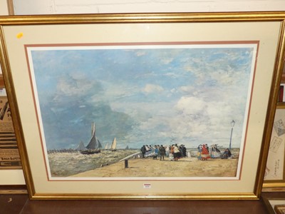 Lot 1026 - After Louis-Eugene Boudin - The jetty at...