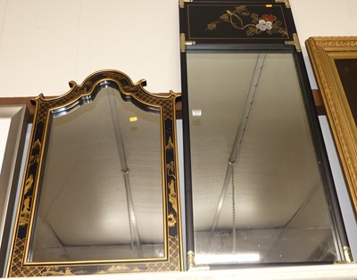 Lot 1019 - A reproduction chinoiserie black lacquered...