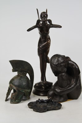 Lot 594 - A bronzed figure of a fairy, height 34cm,...