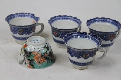 Lot 596 - A Chinese porcelain tea bowl, enamel decorated...