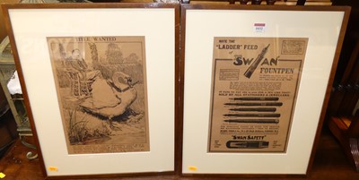 Lot 1032 - A pair of reproduction monochrome advertising...